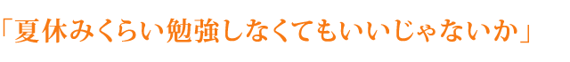 「夏休みくらい勉強しなくてもいいじゃないか」